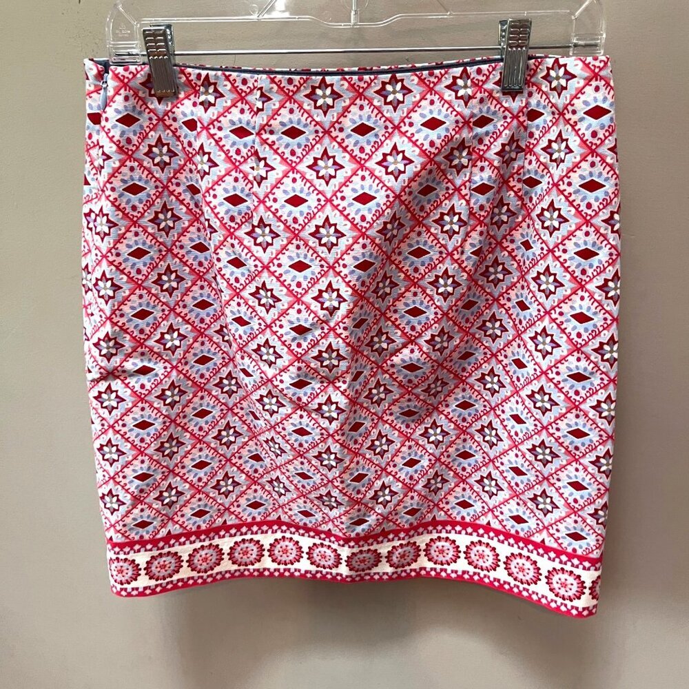 Talbots Multicolor Geometric Print Skirt‎ Women's 4 Cotton/Spandex/Polyester